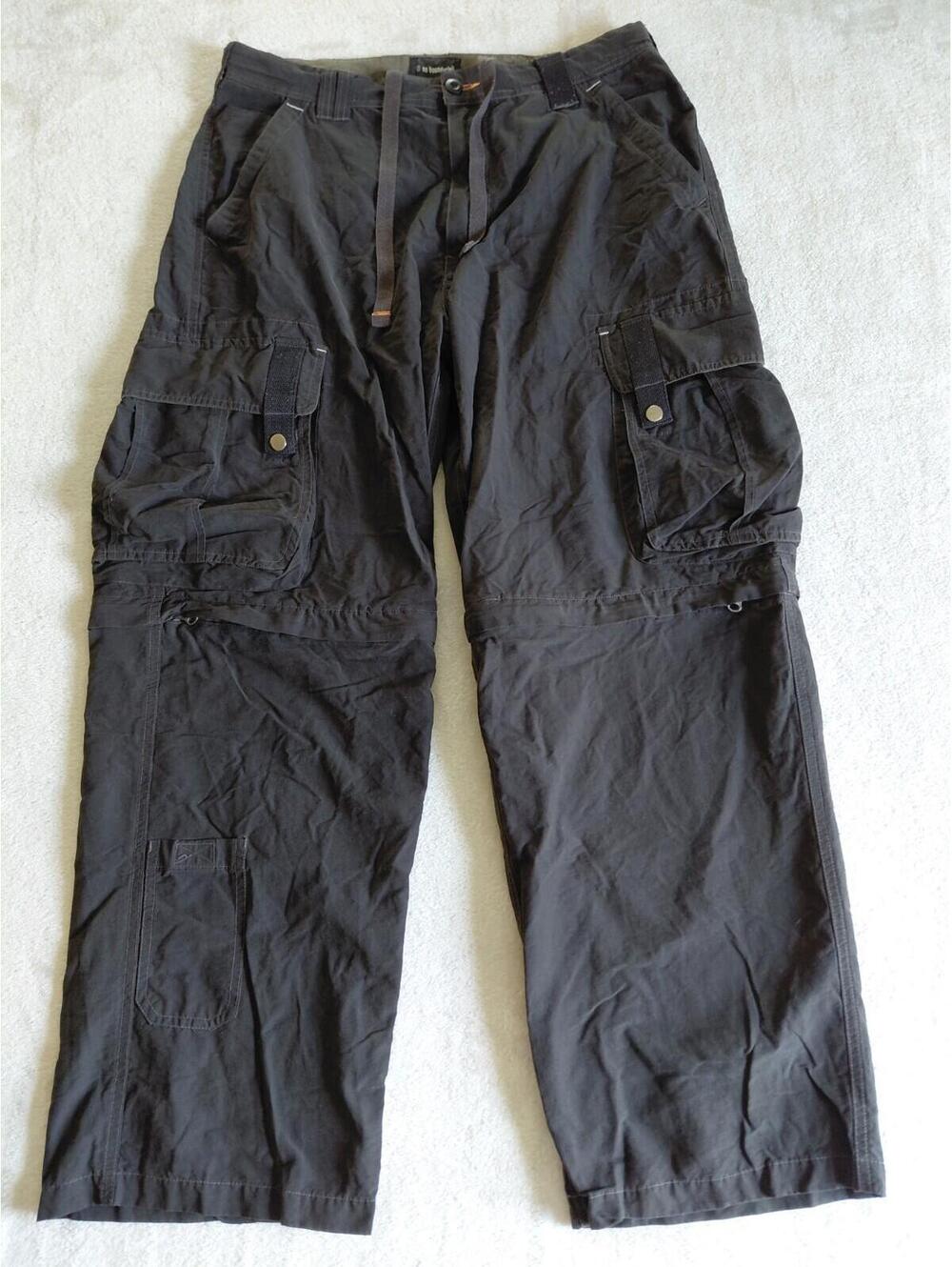 Vtg No Boundaries Convertible Cargo Pants Mens 34x32 Black Baggy Y2K Utility